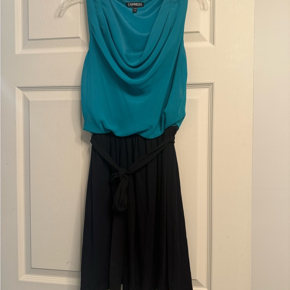 Express Teal and Black Women's Dress